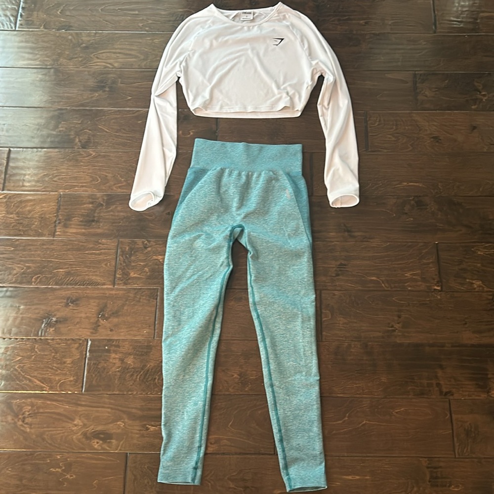 Gymshark Athletic Set Size Small, Teal and White